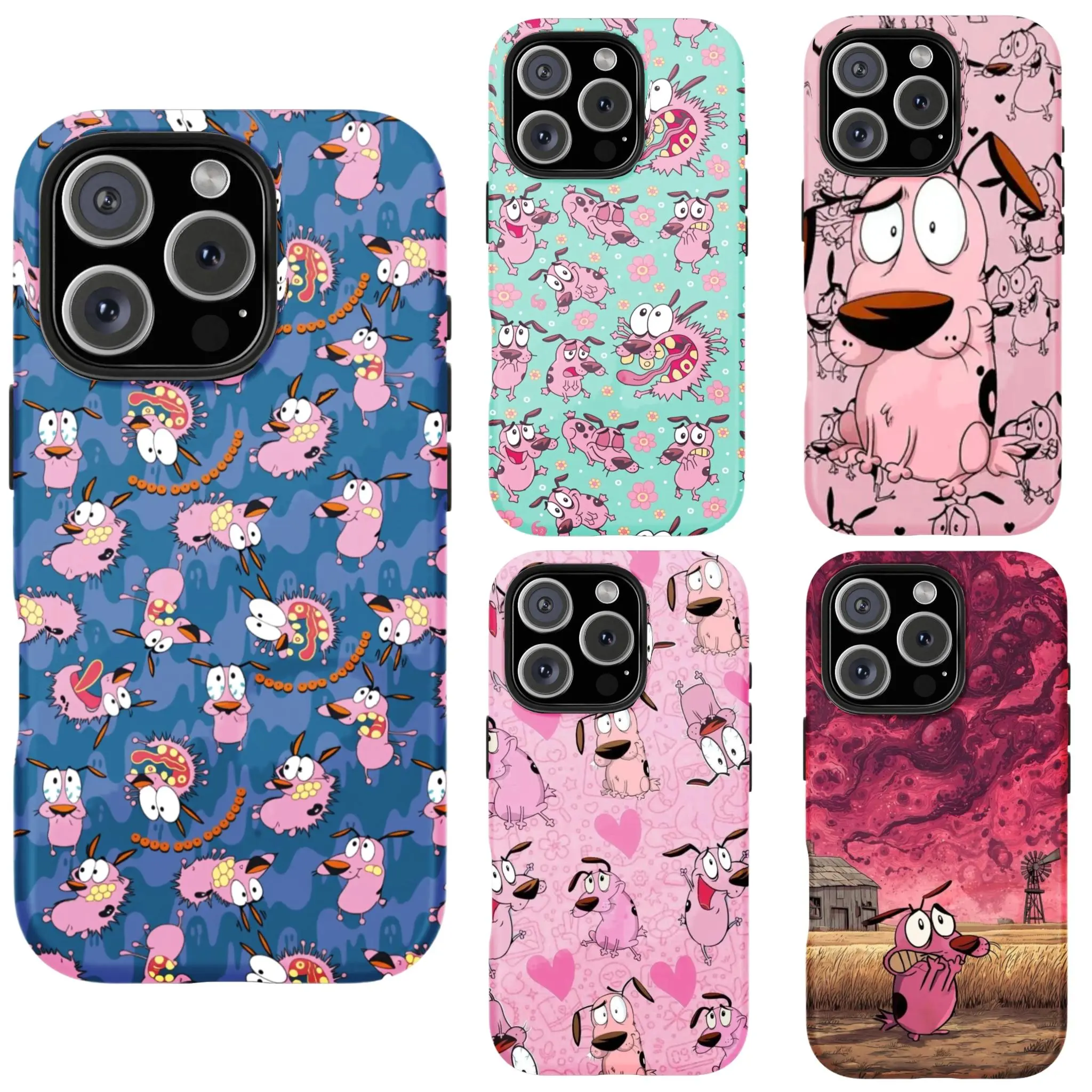 Courage The Cowardly Dog phone case,Cute Cartoon Dog Aesthetic phone case,Tough phone case,for iPhone 16/15/14/13/12/11/17 ProMax Plus for Samsung phones, suitable for both men and women, an excellent choice for Halloween, Christmas and Thanksgiving.