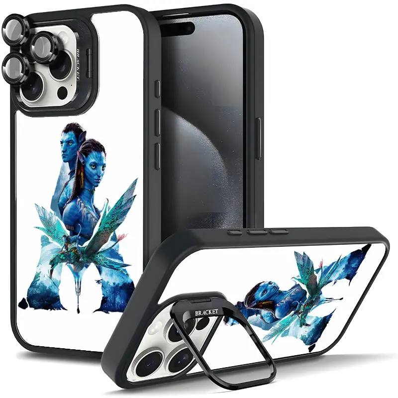 Avatar The Way of Water Pandora Character Protective TPU Casing for iPhone 17/AIR,16-11 PRO PLUS MAX & Samsung Devices - Cool Magnetic Cover with Metal Lens Frame, Film, Bracket Stand, Full Camera Protection, Handheld Phone Accessory Gift 11X-L1067