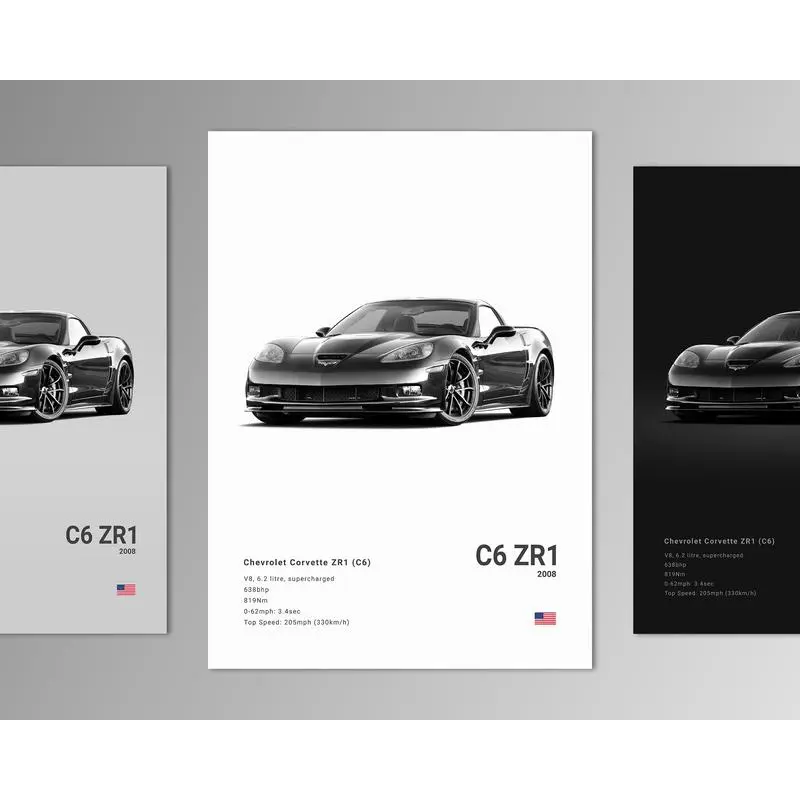 Chevrolet Corvette ZR1 C6 Car Poster No  Prints, Gifts For Men, Vintage Cars Posters CUSTOM CAR, Car Lovers Gifts, Car Wall Art Room      ation