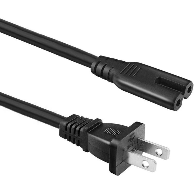 AC 2 Prong Power Cord 5FT Wall Plug 2-Slot TV Cable, for Sony PS5,PS4 ...