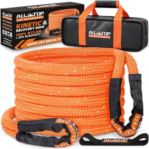 Kinetic Recovery Rope (Reflective) - 1in x 30ft - 48,000 Lbs - Orange