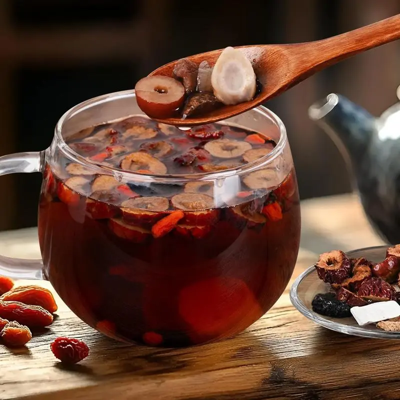 Organic Natural Ginseng 5-Treasure Herbal Tea Bags - Caffeine-Free Beverage with Goji Berries, Clean Energy Boost, Youth Support, Daily Vitality & Focus, Cupboard-Storable Health Infusion