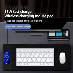 Premium Wireless Charging Mouse Pad 15W Fast Charging Ultra Smooth Surface 800x300x4MM for Phone Charging