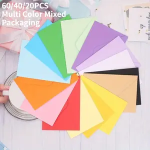20/40/60 Pieces Mixed Color Gift Card Random Envelope, Mini Self-adhesive Paper Envelope Is Perfect for Business Cards, Bank Cards, Greeting Cards