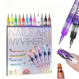 Doodle Pen for DIY Nail Art Quick Drying Acrylic Painting and 3D Dot Embroidery mma acrylic nail - On Nails Quick Drying Dot Stitching Nail Art Pen for Home and Salon DIY, Nail Care Cutics Manicure Polish Cosmetic