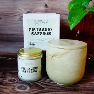 Pistachio Saffron Concrete Candle