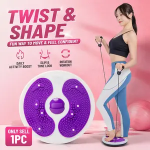 Waist Twist Board with Resistance Bands, Waist Twisting Board, Twist Disc Fitness Board for Home Workout, 360° Rotation Exercise Disc, Non-Slip Textured Surface, Portable Core Balance Training Equipment for Women