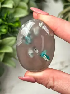 Chrysocolla, Chalcedony, and Copper Palmstone - #12