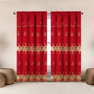 Kadija Victorian Style Floral Lace Curtains with Scalloped Borders