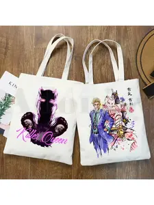 JoJo Bizarre Adventure Graphic Cartoon Print Shopping Bags Girls Fashion Casual Japanese Anime Pacakge Hand Bag