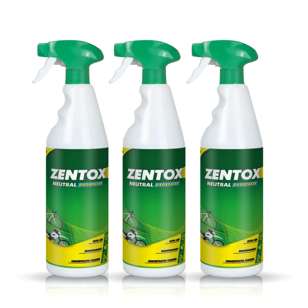 Zentox Neutral Bike and Motorcycle Degreaser & Cleaner – Chain, Chassis & Engine Waterless Concentrate - 3 x 33 fl oz