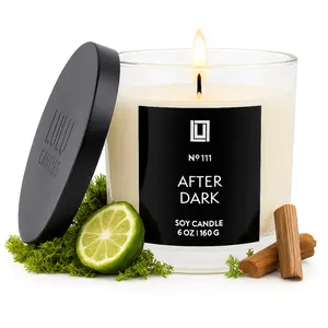 After Dark (Teak & Mahogany) | Luxury Scented Candle | 6 Oz. with Black Lid