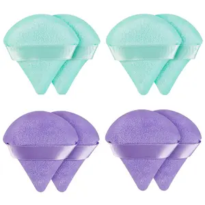 8 Pieces Triangle Powder Puff Face Soft Triangle Makeup Puff Velour Cosmetic Foundation Blender Sponge Beauty Makeup Tools