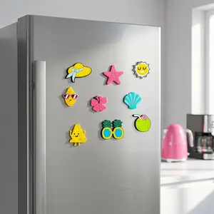 10 Piece Summer Beach Theme Magnetic Set, Tropical Pineapple Sunglasses Starfish Decor, Kitchen Fridge Office Cabinet Stickers