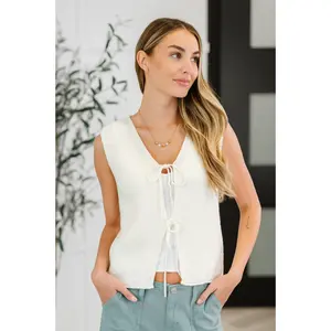 Loose Interpretation Tie Front Vest