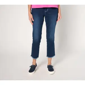 Belle by Kim Gravel Petite TripleLuxe Denim Sailor Crop Pants