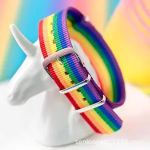 Simple Rainbow Six Colors Unisex Bracelet Watch with Braided Rope LGBT Jewelry