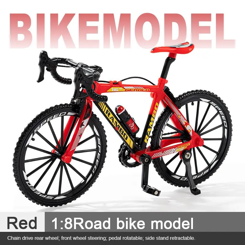 DIY Alloy Bicycle Model Kit, 1:8 Scale Mountain Bike Assembly Toy, Chain Drive, Disassemblable and Reassembleable, Perfect for Collectors and Enthusiasts