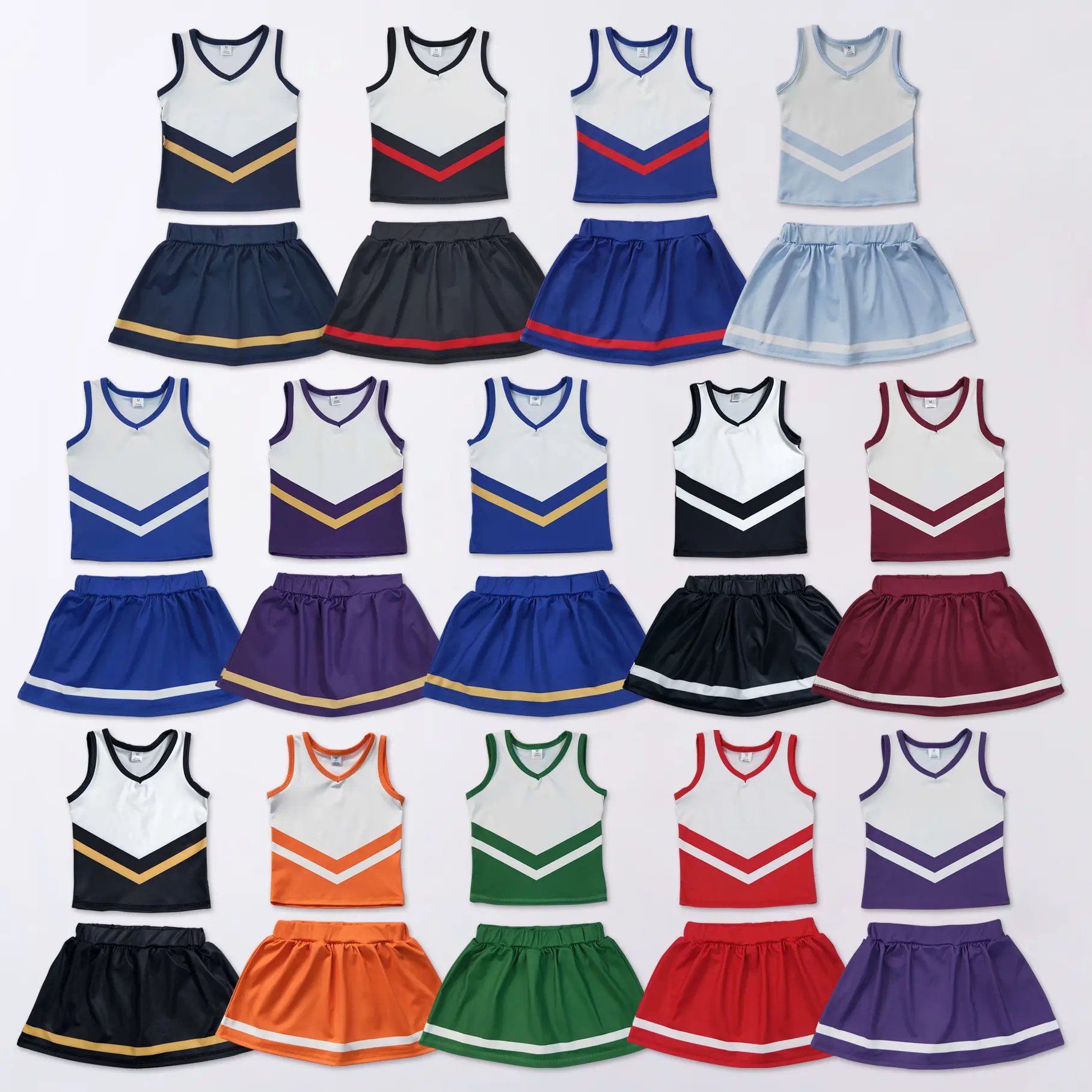 Cheer Uniform Kids Girls Cheerleading Team Student Role Playing Stage Performance Competition Carnival Party Outfit Set