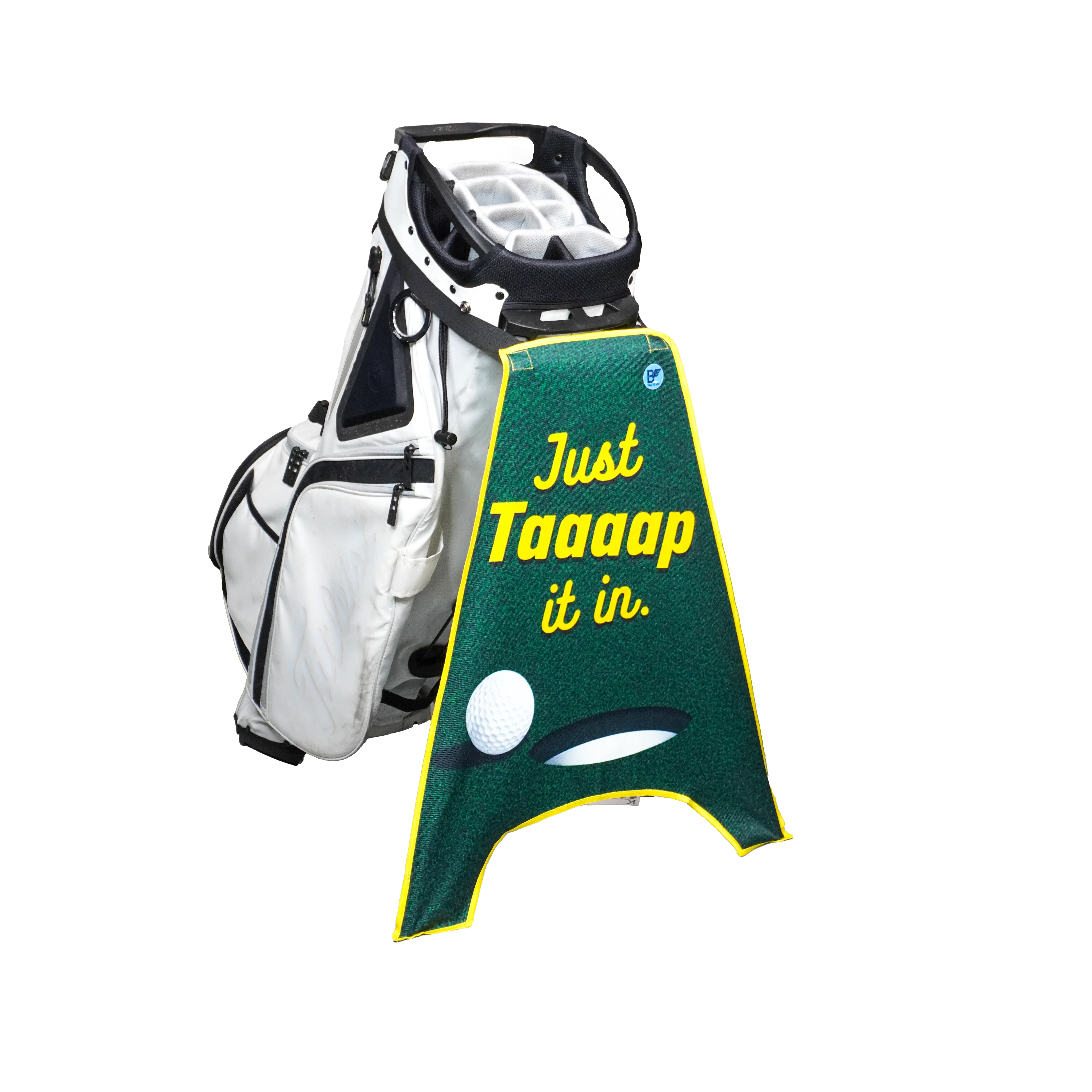 Just Tap It In Golf Bag Banner