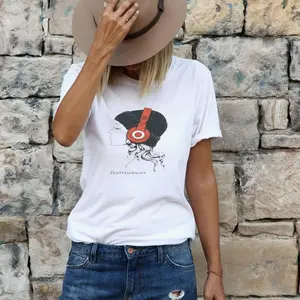 Boho Graphic Tee; Minimalistic T-shirt; White Summer Tee C