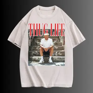 Donald Trump Thug Life Shirt, Viral Thug Life Trump T-Shirt, Donald Trump Tee, Funny Trump 2024 Shirt, Republican Gifts, Trump T Shirt, Thug Life Shirt, Trump, Womens Trump Shirt, Trump is My Daddy, Stylish Cotton Menswear Underwear Streetwear Tshirt Top