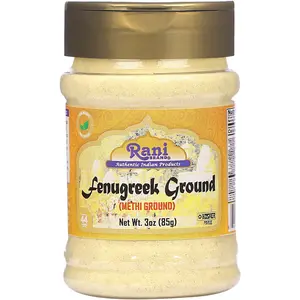 Rani Fenugreek (Methi) Seeds Ground Powder 3oz (85g) PET Jar, Trigonella foenum graecum ~ All Natural | Vegan | Gluten Friendly | Non-GMO | Kosher | Indian Origin, used in cooking & Ayurvedic spice