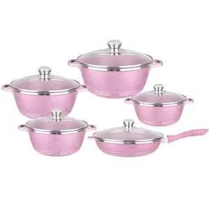 Aluminum Alloy Soup Pot Set, Heat Resistant Handles + Glass Lid, Gas/electric Stovetop Compatible, Durable & Easy Clean Kitchenware