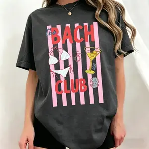 XS-5XL Beach Bachelorette Comfort Colors Shirt, Coastal Bride Trip Tee, Bikini Shell Cocktail Party Shirt, The Bach Club Shirt Girls Weekend