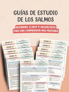 Guías de Estudio de los Salmos: Resúmenes Claros y Organizados para una Comprensión Más Profunda (Spanish Edition)