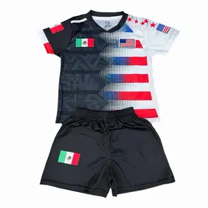 Mexico/USA Soccer Set Black Unisex Jersey & Shorts