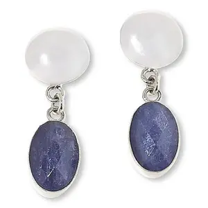 Mine Finds by Jay King Sterling Silver Tanzanite Oval Drop Earrings