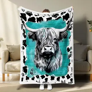 Yak Print Cozy Bed Blanket Soft Warm Napping Throw for Sofa Couch Chair 2024 Outdoor Sleeping Bedding Bedroom Decor Men Gifts Halloween Christmas Decor 2024 Newest Soft Warm Napping Blanket