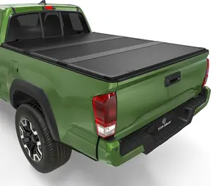 5 ft Bed FRP Hard Tri Fold Truck Bed Tonneau Cover Fits for Toyota Tacoma 2024 2025 (Excl. Trail Edition) with Deck Rail System