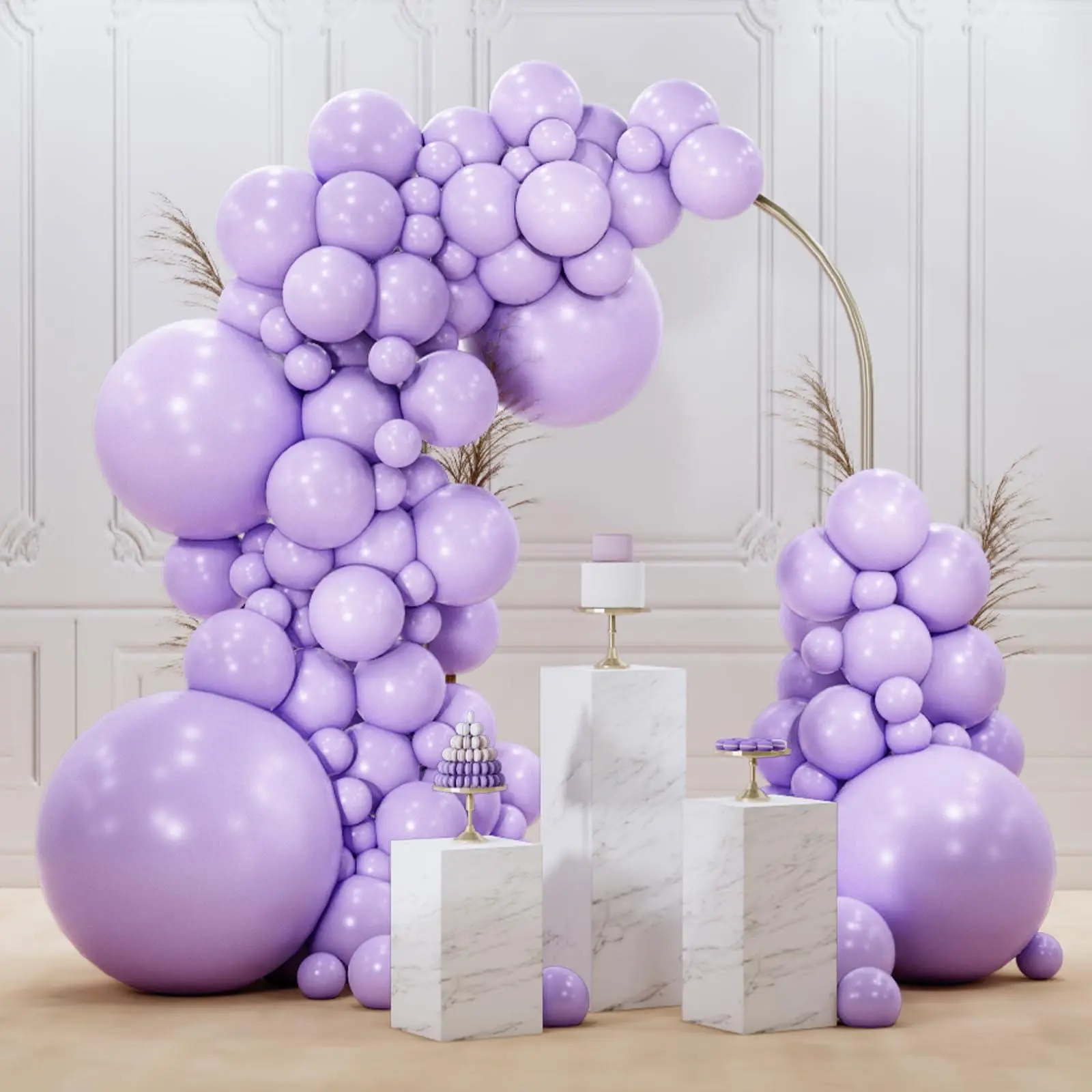 PartyWoo Thick Lavender Balloon Arch & Garland Kit (99pcs Assorted Sizes:36,18,12,10,5 in) - Light Pastel Purple Lilac, Balloon Clusters, Birthday Theme & Festive for Wedding Decorations (Purple-Q10), Balloon Clusters Balloons, Birthday Theme Balloons