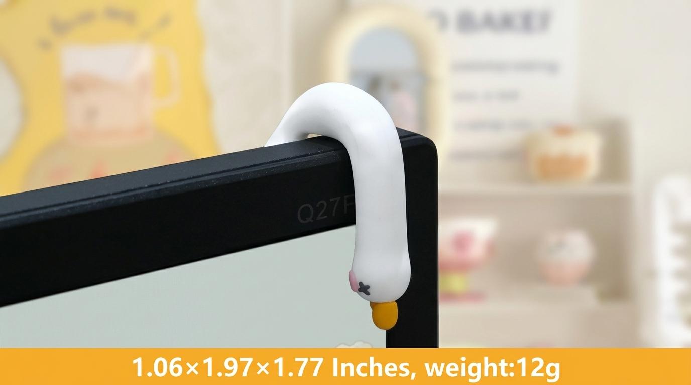 So Tired Lazy Duck 4PCS Desk Decor Set Cute Aesthetic Mini Duck Figures Stress Relief Desktop Accessories for Office, Calming Workspace Decor Gift