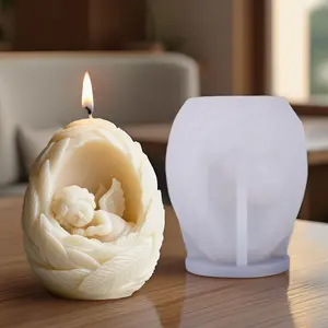 Feather Angel Doll Aromatherapy Candle Silicone Mold DIY Three-dimensional Sleeping Angel Handmade Soap Ornaments