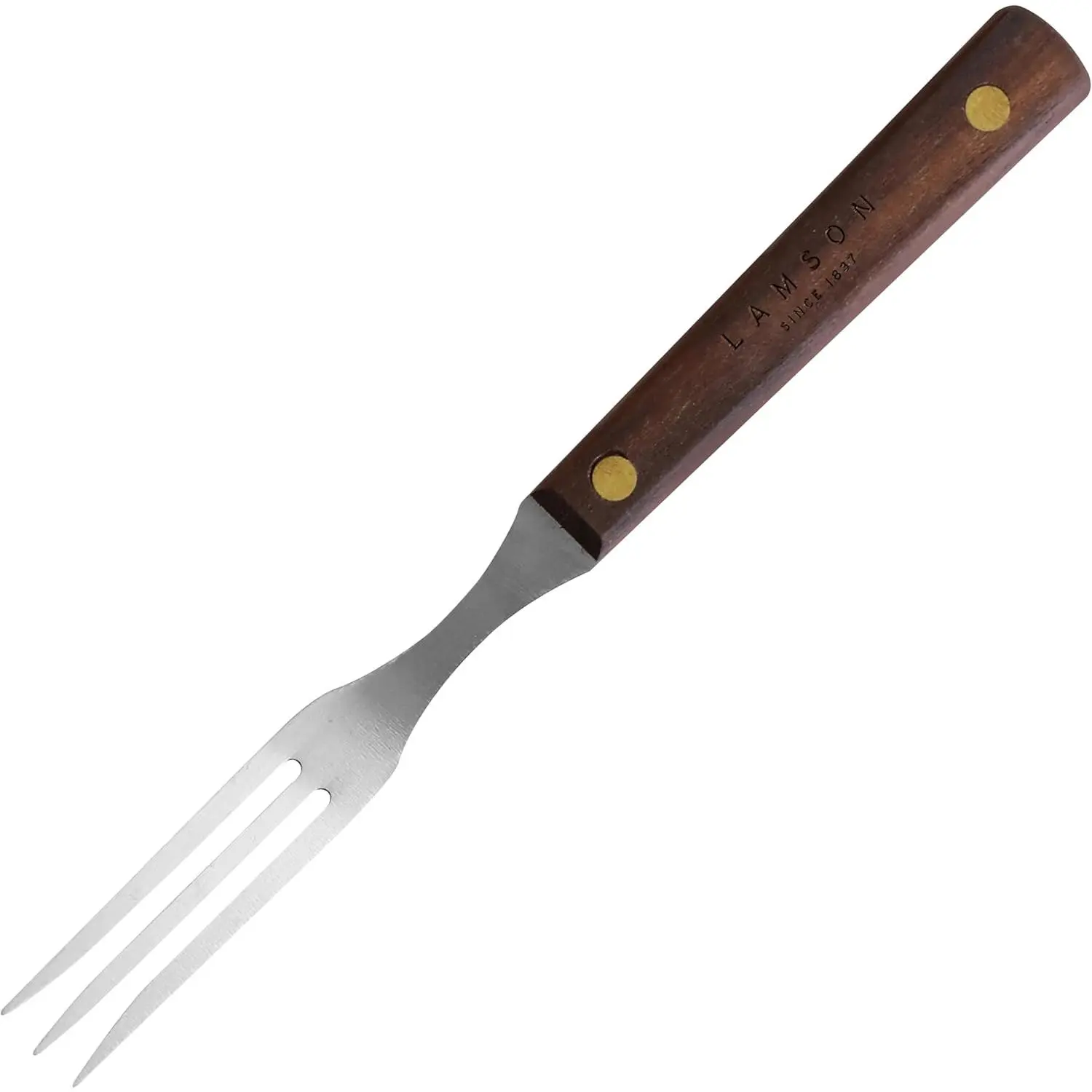 7" Granny Fork with 3-Tines High-Carbon Stainless Steel Forks, Riveted Walnut Handle Versatile Kitchen Dinner Utensil for Meat Vegetables Handcrafted in USA