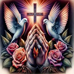 DIY 5D Diamond Painting Kit, Prayer Cross Theme, Full Drill Mosaic Craft, Home Wall Decor Gift, Model Xinghao z033