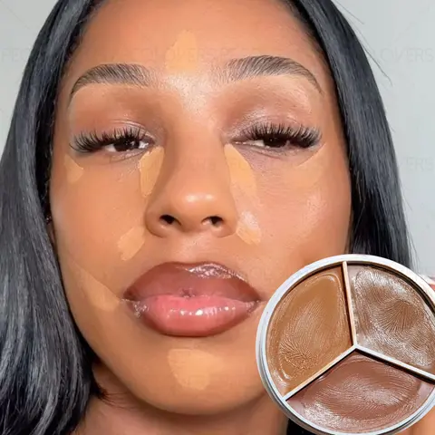 1PC Full Coverage 3-in-1 Concealer Foundation, Moisturizing, Creamy Texture, Blendable Long Lasting, Covering Dark Circles and Blemishes, Essential Daily Cosmetics, Convenient and Durable, Cosmetics Products