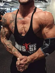 Men's Muscle Alive Thin Strap Vest, Sleeveless Sports Vest, Quick-Dry Fitness Training Top, Sporty Loose-Fitting Graphic Tank, Ideal for Gym Workouts