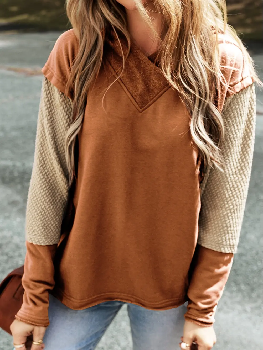 Women's Plus Size Cotton Long-Sleeve V-Neck Tunic Blouse with Cuffs - 50%Polyester+50%Cotton, Comfortable Daily Wear Versatile Top, Casual, Korean Casual, Pullover Cut, Clothes, Blouse Shirt Top, Breathable Casual Top