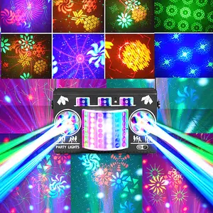 DJ party lights, disco balls, multi-mode strobe projection lights, sound-activated voice-controlled stage lights, DMX control, suitable for home dance, wedding events, parties, clubs, bars, karaoke, party revelry, atmosphere lights