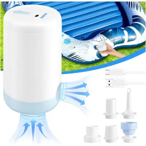 Portable Mini Electric Air Pump for Inflatables, USB-C Inflator with 5 Nozzles, 4KPa Ultra-Fast Inflation/Deflation Tiny Pump for Pool Floats, Air Mattress