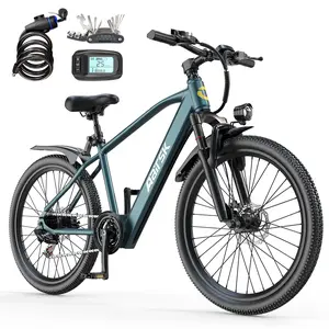 Aairsk GT300 Electric Bike 24", 25Mph Speed 10Ah Battery & 400W Motor, 21-Speed & Dual Suspension, Max Range 40 Miles(Pedal-Assist), Electric Mountain Bicycle for Adults, Adjustable Seat