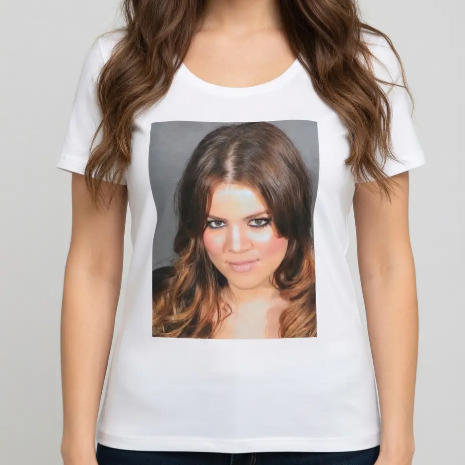 Khloe Kardashian Inspired Y2k Casual Fitted Tee - Keeping Up With The Kardashians T-Shirt, Spandex, Shortsleeve