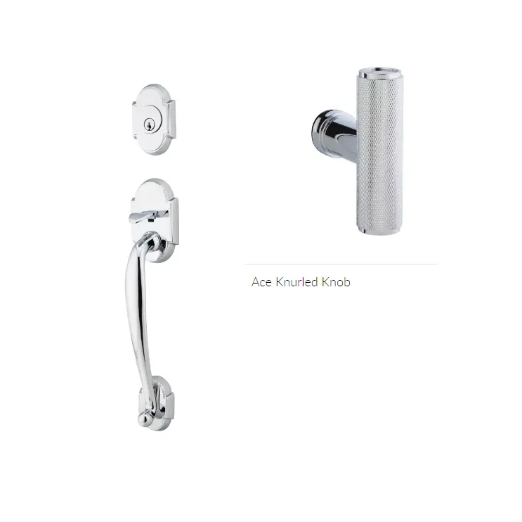 Emtek 4322ACEKN Double Cyl , Nashville Tub Entry , The Ace Knurled Knob