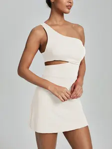 2 Piece Set Ivery Luxury with Comfort Fit and Breathable Fabric, Slim-Fitting Above Knee Design for Yoga and Tennis, Tennis Sports Dress