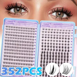 False eyelash extension set-thick, light anime eyelashes, diy eyelash clusters, 8-16mm mixed length, soft and comfortable, suitable for novice homemade household extension, daily stage makeup, reusable.