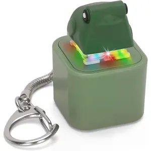 Croaking Frog Meowing Cat Keyboard Fidget Toys for Adults Clicker Keychain with Sound LED Light and Charging Port for Autism Stress Relief Anxiety (Frog, 1) fathersdaygiftideas